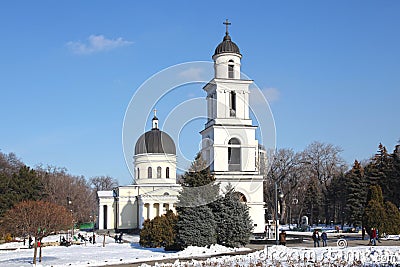 Bell tower of Nativity Cathedral in Kishinev ChiÈ™inÄƒu Moldova Editorial Stock Photo